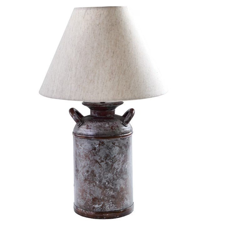 Milk Can Galvanized Lamp - Ozark Cabin Décor, LLC