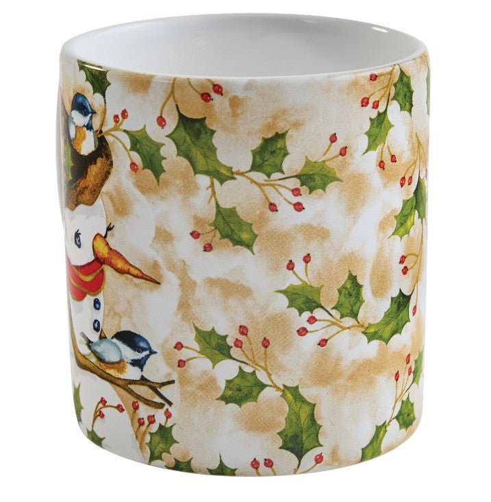 Snowman And Chickadee Mug - Set of 4 - Ozark Cabin Décor, LLC