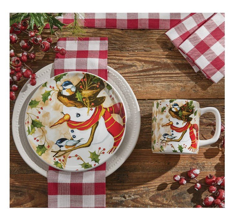 Snowman And Chickadee Mug - Set of 4 - Ozark Cabin Décor, LLC