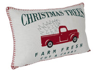 Farm Fresh Red Truck Christmas Pillow - Ozark Cabin Décor, LLC