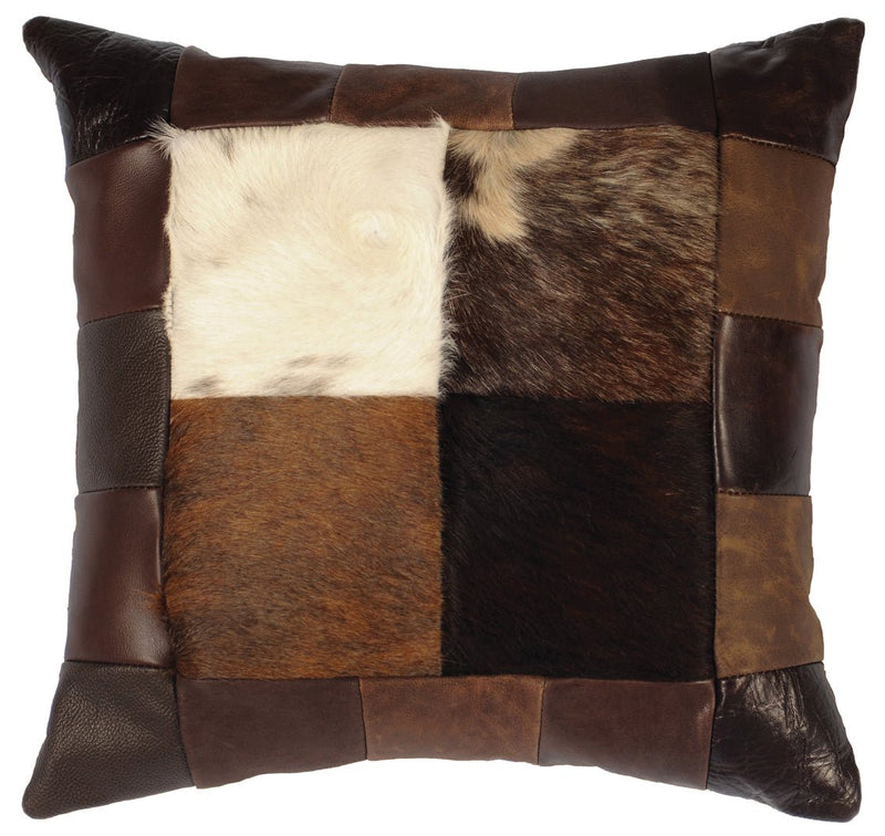 Four Square Leather Pillow - Ozark Cabin Décor, LLC