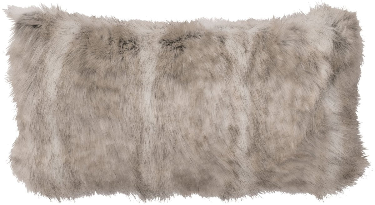 Canadian Stone Fox Faux Fur Lumbar Pillow - Ozark Cabin Décor, LLC