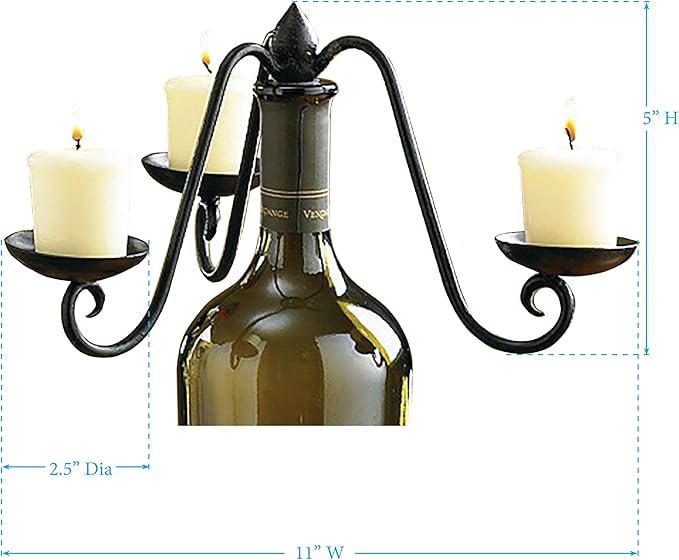 Candelabra Wine Bottle Topper - Ozark Cabin Décor, LLC