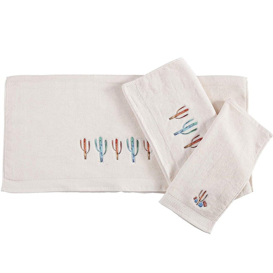 Cactus 8 - PC Bathroom Accessory and Cream Towel Set - Ozark Cabin Décor, LLC