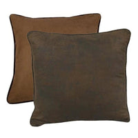 Chocolate & Dark Tan Faux Suede Euro Sham - Ozark Cabin Décor, LLC