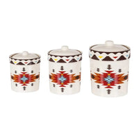 Del Sol Aztec 19 - Pc Dinnerware and Canister Set - Ozark Cabin Décor, LLC