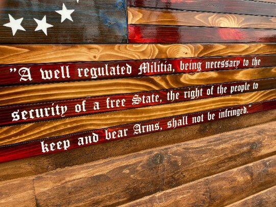 Rustic 1776 Betsy Ross Wooden Flag With 2nd Amendment - Engraved - Ozark Cabin Décor, LLC