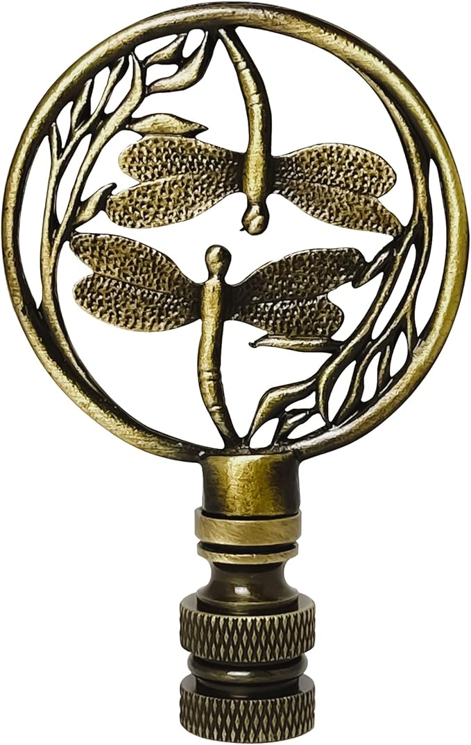 Double Dragonfly Lamp Shade Finial - Ozark Cabin Décor, LLC