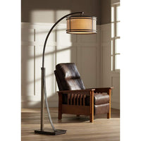 Franklin Iron Gentry 71 1/2" Bronze 2-Light Downbridge Arc Floor Lamp - Ozark Cabin Décor, LLC