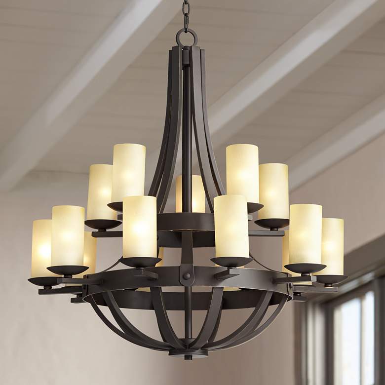 Franklin Iron 33" Bronze Chandelier - Ozark Cabin Décor, LLC