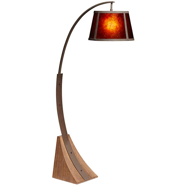 Franklin Iron Work Oak River 66 1/2" Rust and Mica Arc Floor Lamp - Ozark Cabin Décor, LLC