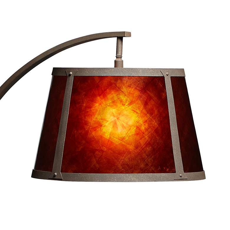 Franklin Iron Work Oak River 66 1/2" Rust and Mica Arc Floor Lamp - Ozark Cabin Décor, LLC