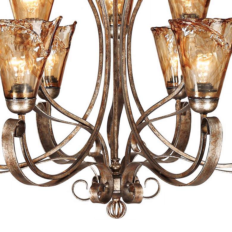 Amber Scroll Art Glass Chandelier - Ozark Cabin Décor, LLC