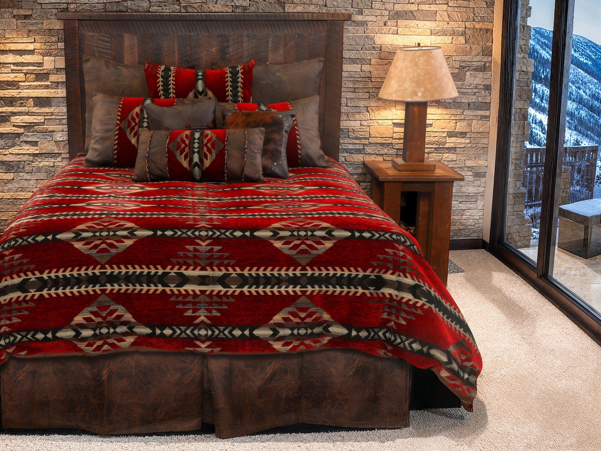 Wooded River Gallop Claret Duvet Set