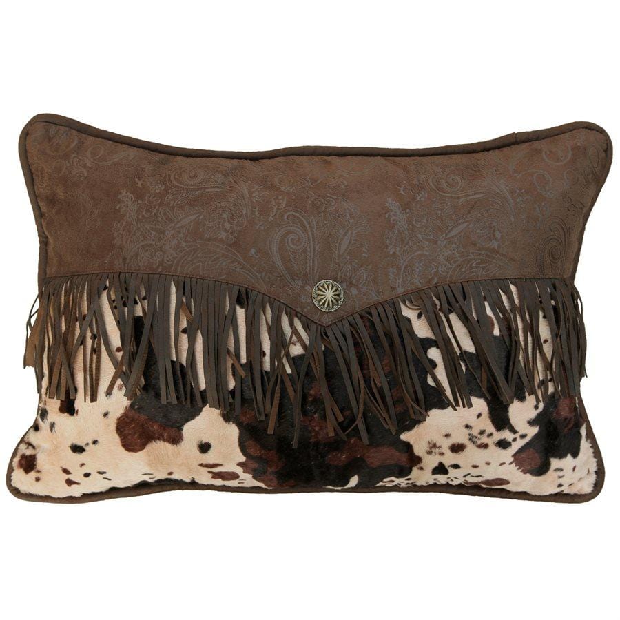 Patchwork cowhide rustic western decor Throw Pillow