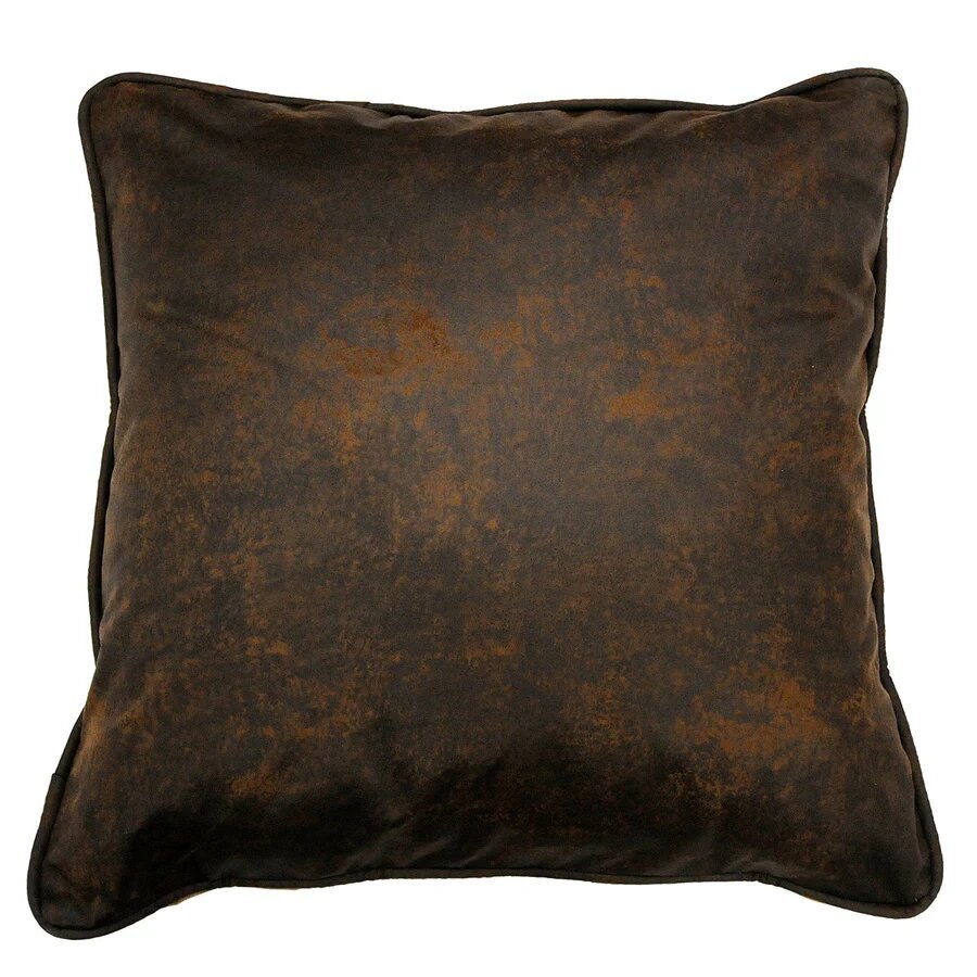 Chocolate & Dark Tan Faux Suede Euro Sham - Ozark Cabin Décor, LLC