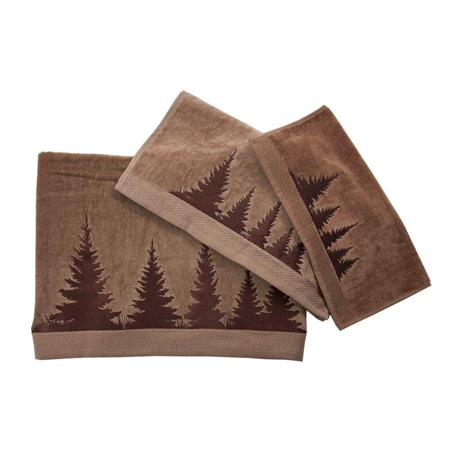 Ozark Cedar Pines 6-PC Bath Towel Set - Mocha - Ozark Cabin Décor, LLC