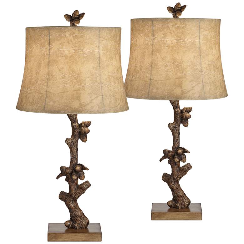 Acorn Tree Branch USB Lamp Set - Ozark Cabin Décor, LLC