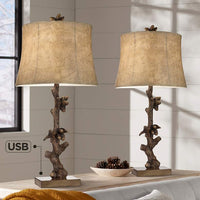 Acorn Tree Branch USB Lamp Set - Ozark Cabin Décor, LLC