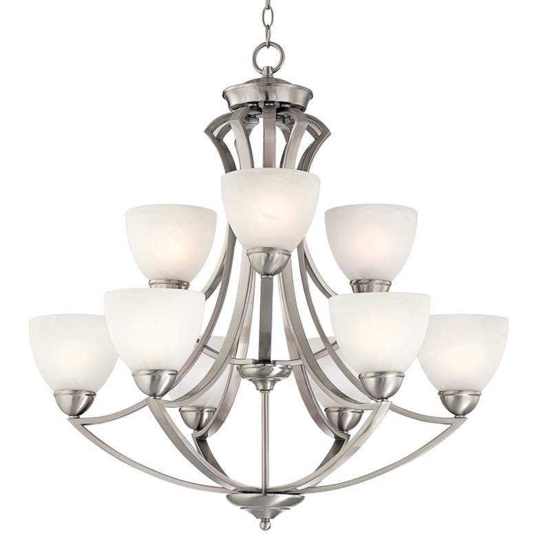 Possini 30" Wide Satin Nickel Chandelier - Ozark Cabin Décor, LLC