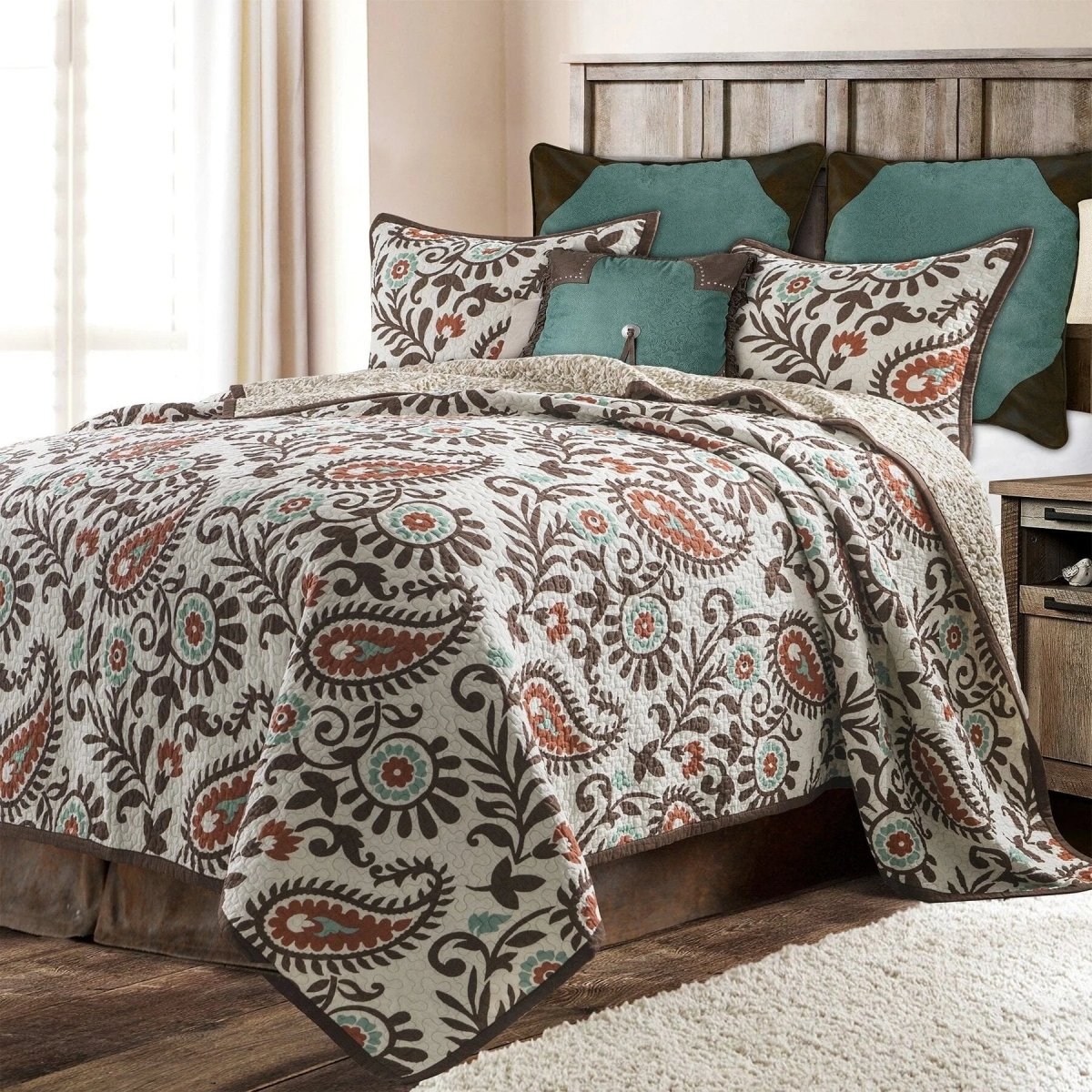 Rebecca Paisley Reversible Quilt Set - King - Ozark Cabin Décor, LLC