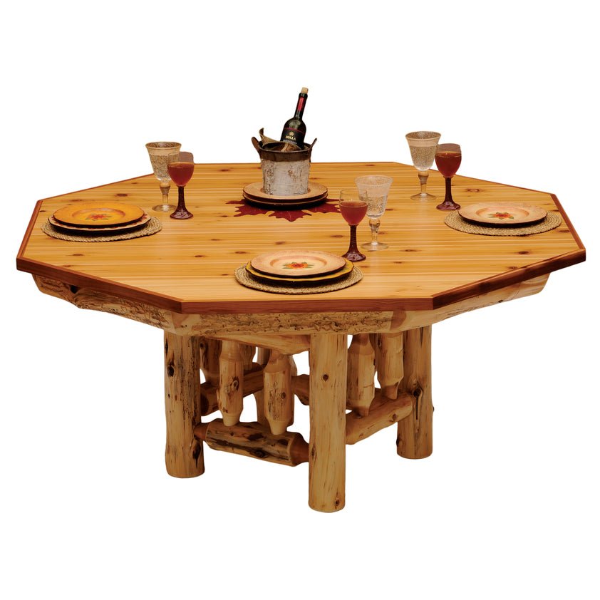 Cedar Log Dining Table Cover for Cedar 6 - Sided Poker Table - Ozark Cabin Décor, LLC