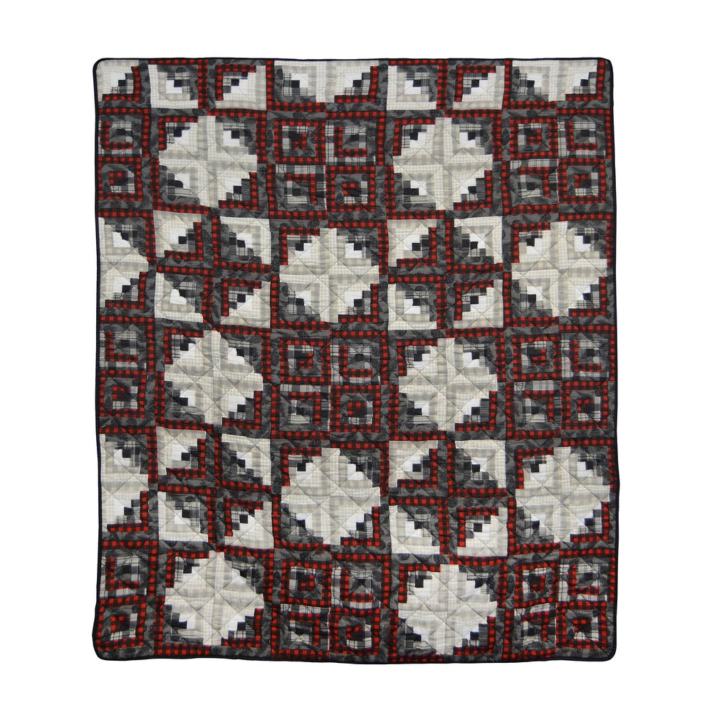 Log Cabin Star Cotton 3 - Pc Quilt Set - King - Ozark Cabin Décor, LLC