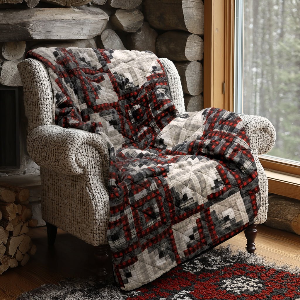 Log Cabin Star Cotton 3 - Pc Quilt Set - King - Ozark Cabin Décor, LLC