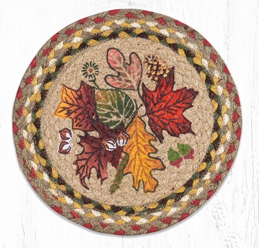 Autumn Leaves Jute Trivet - Ozark Cabin Décor, LLC