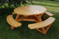 56" Round Cedar Picnic Table - ADA Accessible - Ozark Cabin Décor, LLC