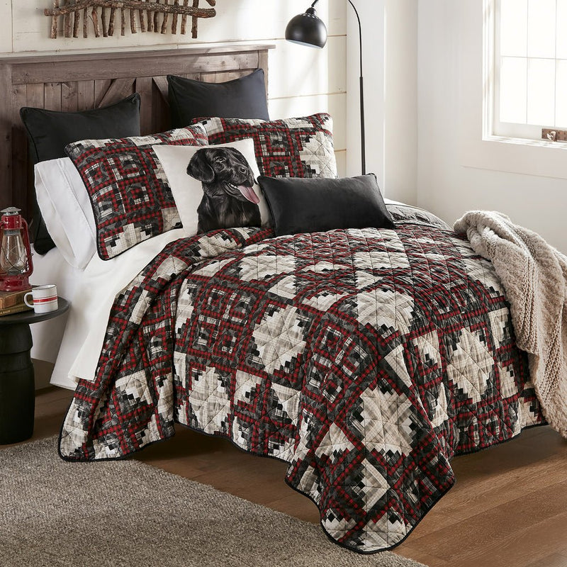 Log Cabin Star Cotton 3 - Pc Quilt Set - King - Ozark Cabin Décor, LLC