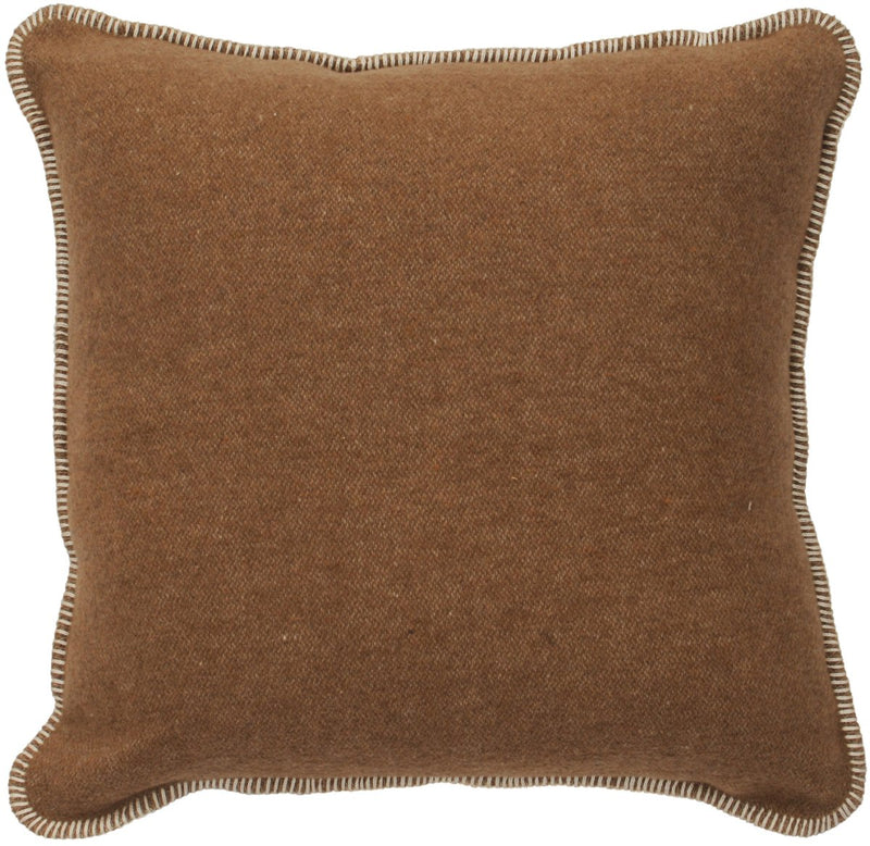 Solid Dark Camel Wool Pillow - Ozark Cabin Décor, LLC