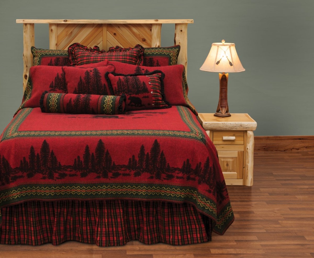 Wooded River Bear Bedspread - 6 Sizes - Ozark Cabin Décor, LLC