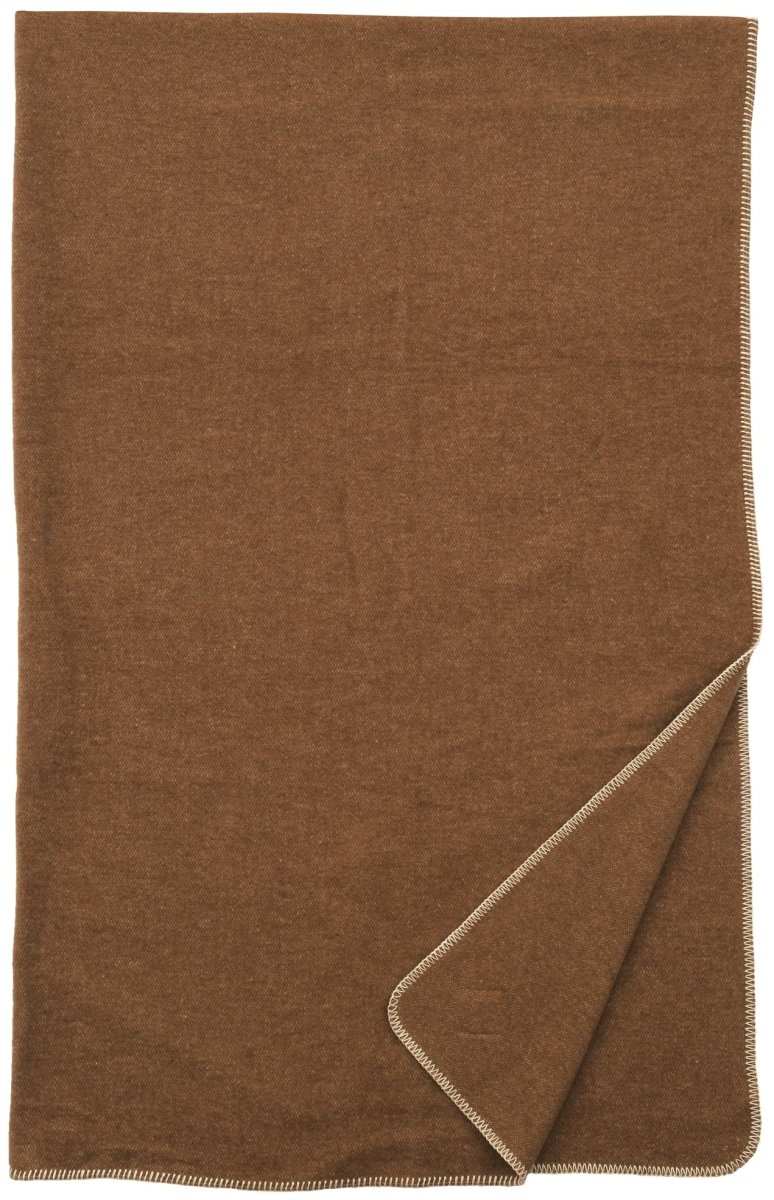 Solid Dark Camel Wool Throw - Ozark Cabin Décor, LLC