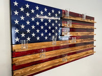 Wooden American Flag Shot Glass/Collection Display - Ozark Cabin Décor, LLC