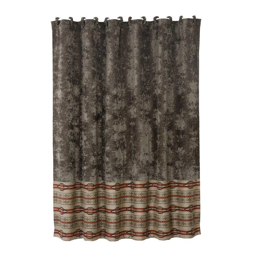 Silverado Charcoal Velvet Shower Curtain