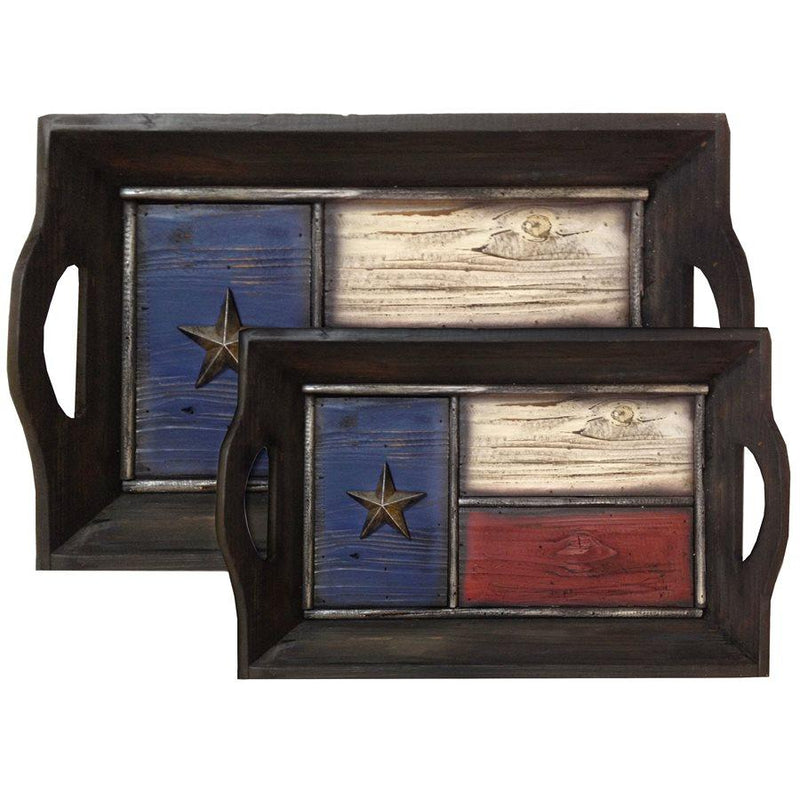 Texas Flag Tray Set of 2