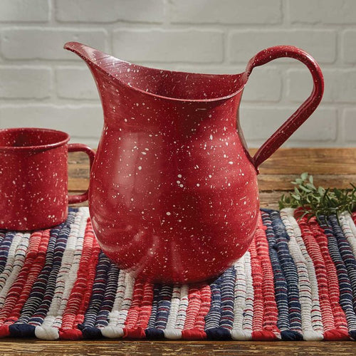 Red Graniteware Enamel Pitcher - Ozark Cabin Décor, LLC