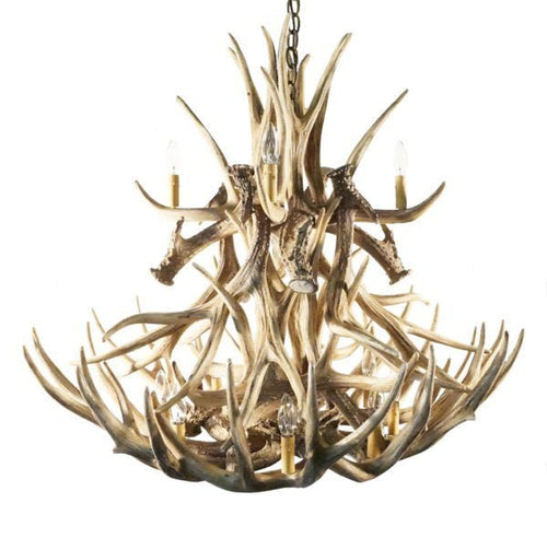 Mule Deer 20 Antler Chandelier - Ozark Cabin Décor, LLC