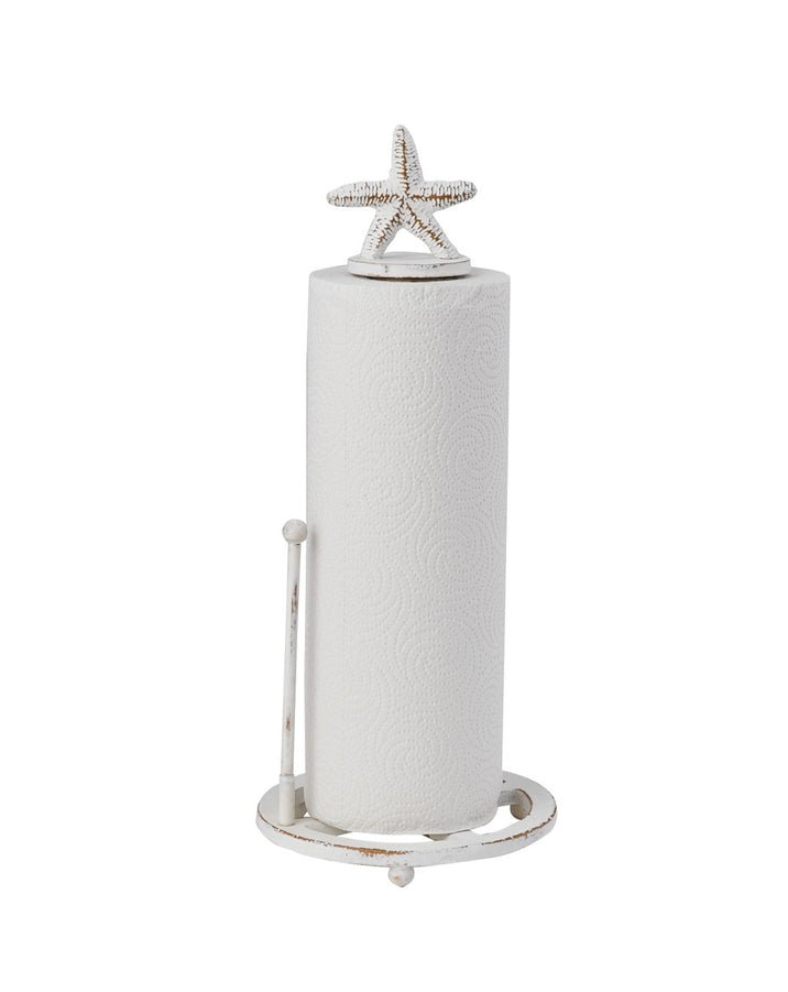 Bird Design Shabby Whitewashed Wood Paper Towel Holder Stand Up Paper Towel  Hold