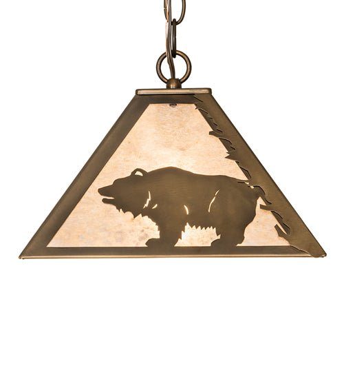 Black Bear 12" Square Pendant Light - Ozark Cabin Décor, LLC