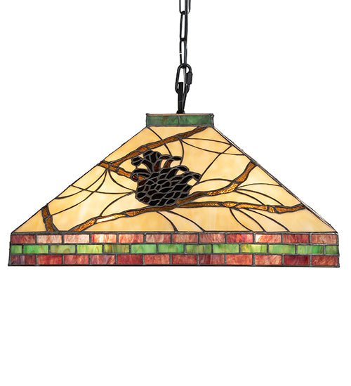 Rustic 17" Square Pinecone Mission Pendant Light - Ozark Cabin Décor, LLC