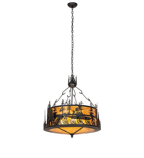 Bass Fisherman 26" Inverted Pendant Light - Ozark Cabin Décor, LLC