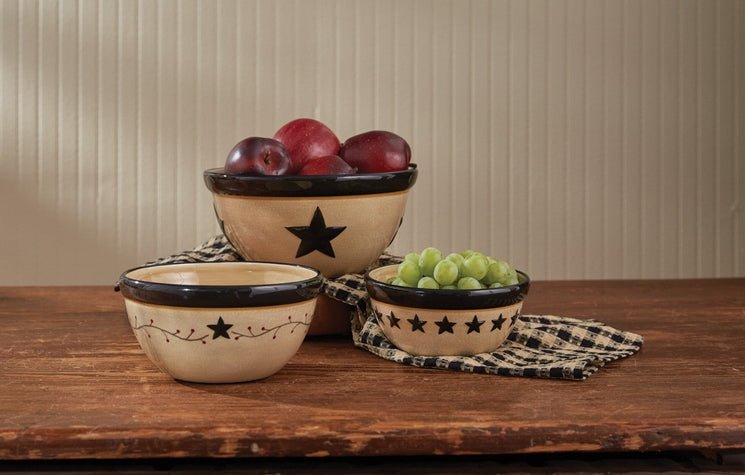 Rustic Ceramic Kitchen Mixing & Serving Bowls | Ozark Cabin Décor