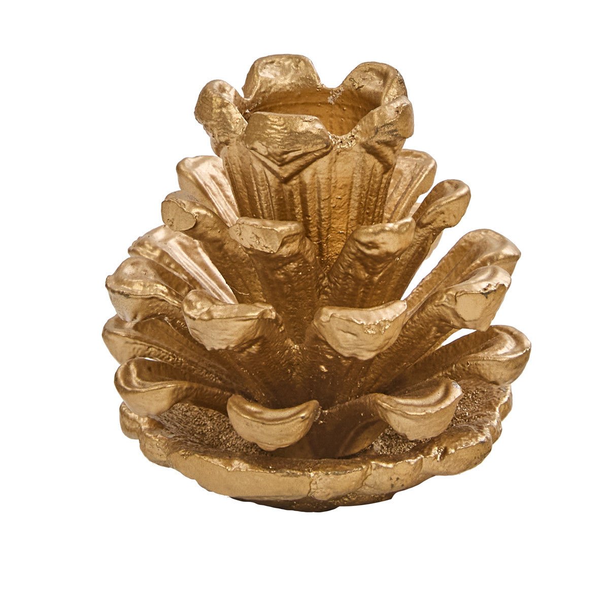  Keona Golden Pine Cone Pillar Candle Holder : Home