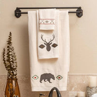 Aztec Bear 3-PC Bath Towel Set - Cream - Ozark Cabin Décor, LLC