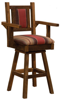 B16422-UF Fireside Lodge 24" Swivel Bar Stool w/Arms - Upgrade Fabric - Ozark Cabin Décor, LLC