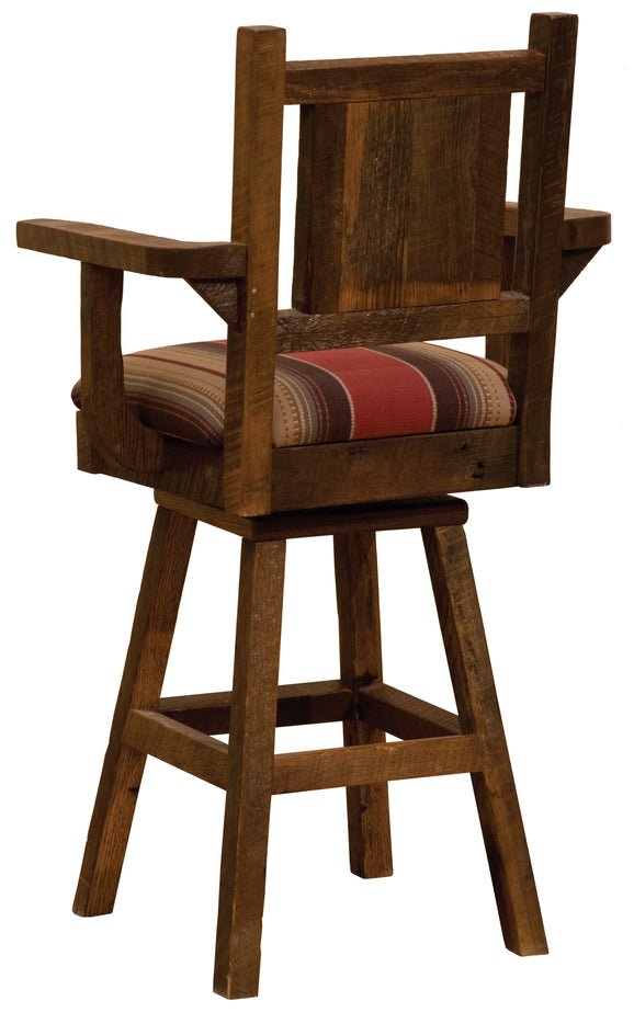 B16423-SL Fireside Lodge 30" Swivel Bar Stool w/Arms - Standard Leather - Ozark Cabin Décor, LLC