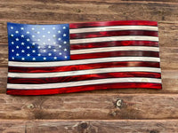 Rustic Wooden Waving American Flag - Ozark Cabin Décor, LLC