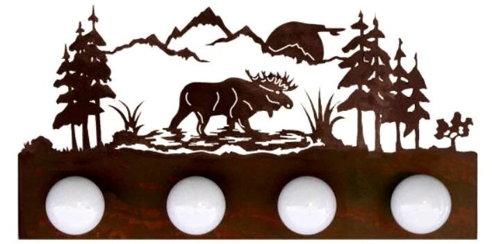 Moose Four Light Fixture - Ozark Cabin Décor, LLC